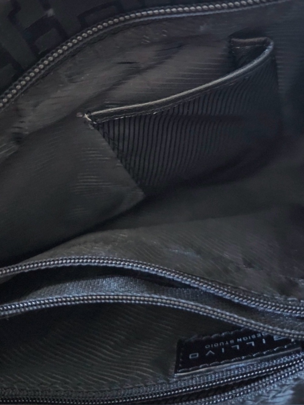 Gillivo Black East-West Shoulder Bag Textured Woven Silver Hardware - Picture 7 of 8